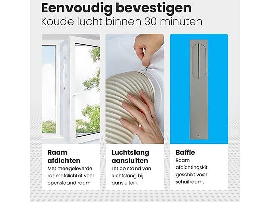 AURONIC AU3134 – Airco Mobiel -10.000BTU Mobiele Airco Wit
